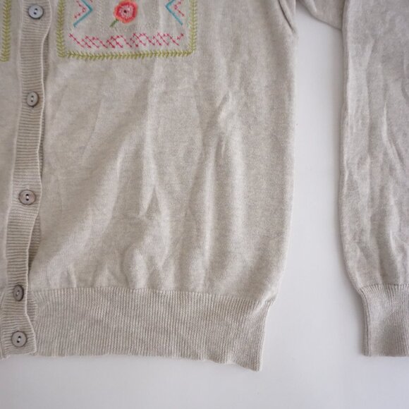 Sundance 100% Cotton Embroidered Floral Button Cardigan Boho Cottagecore S - Picture 5 of 10